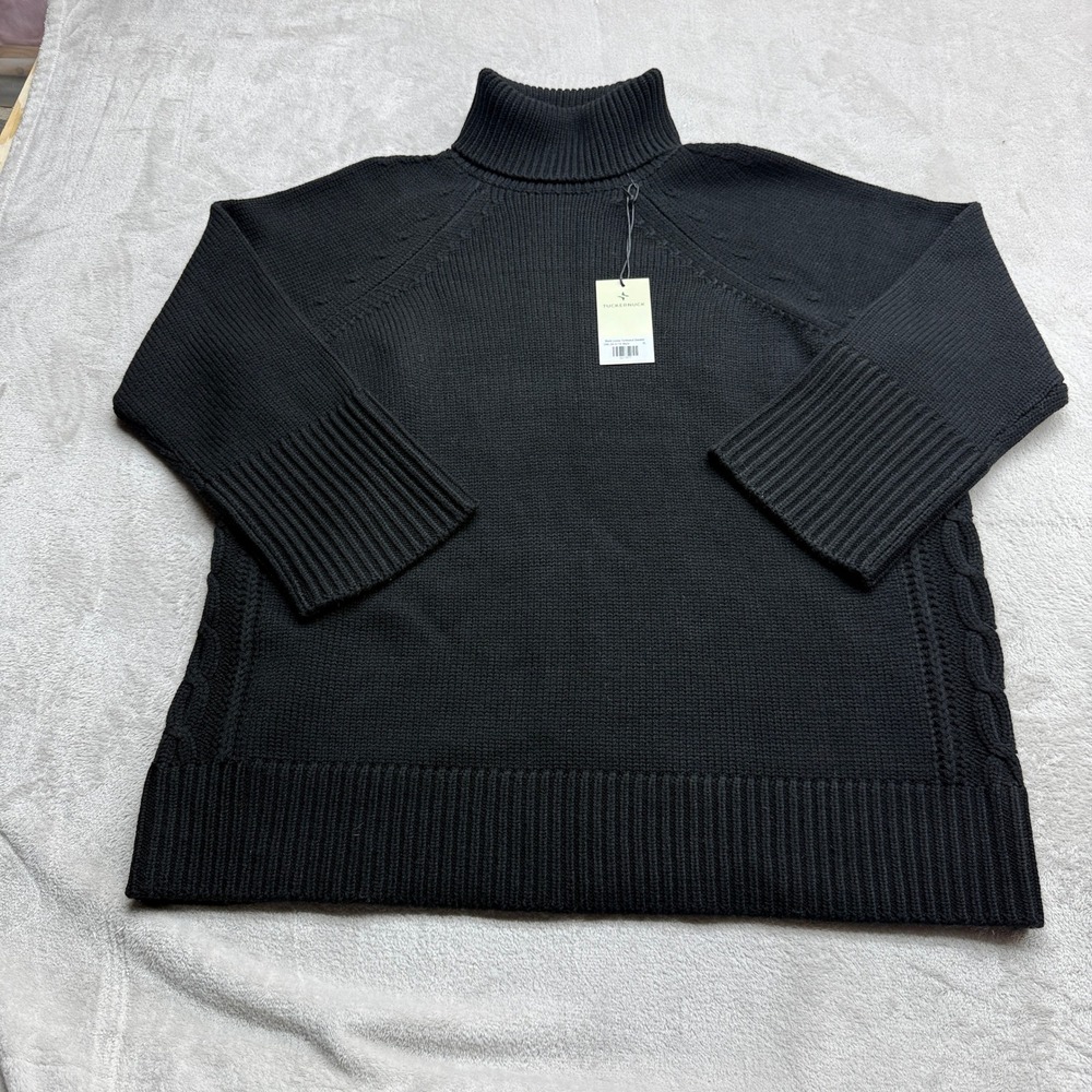 Tuckernuck Louisa Turtleneck Sweater Women's XL Black Wool Blend‎ Knit Pullover